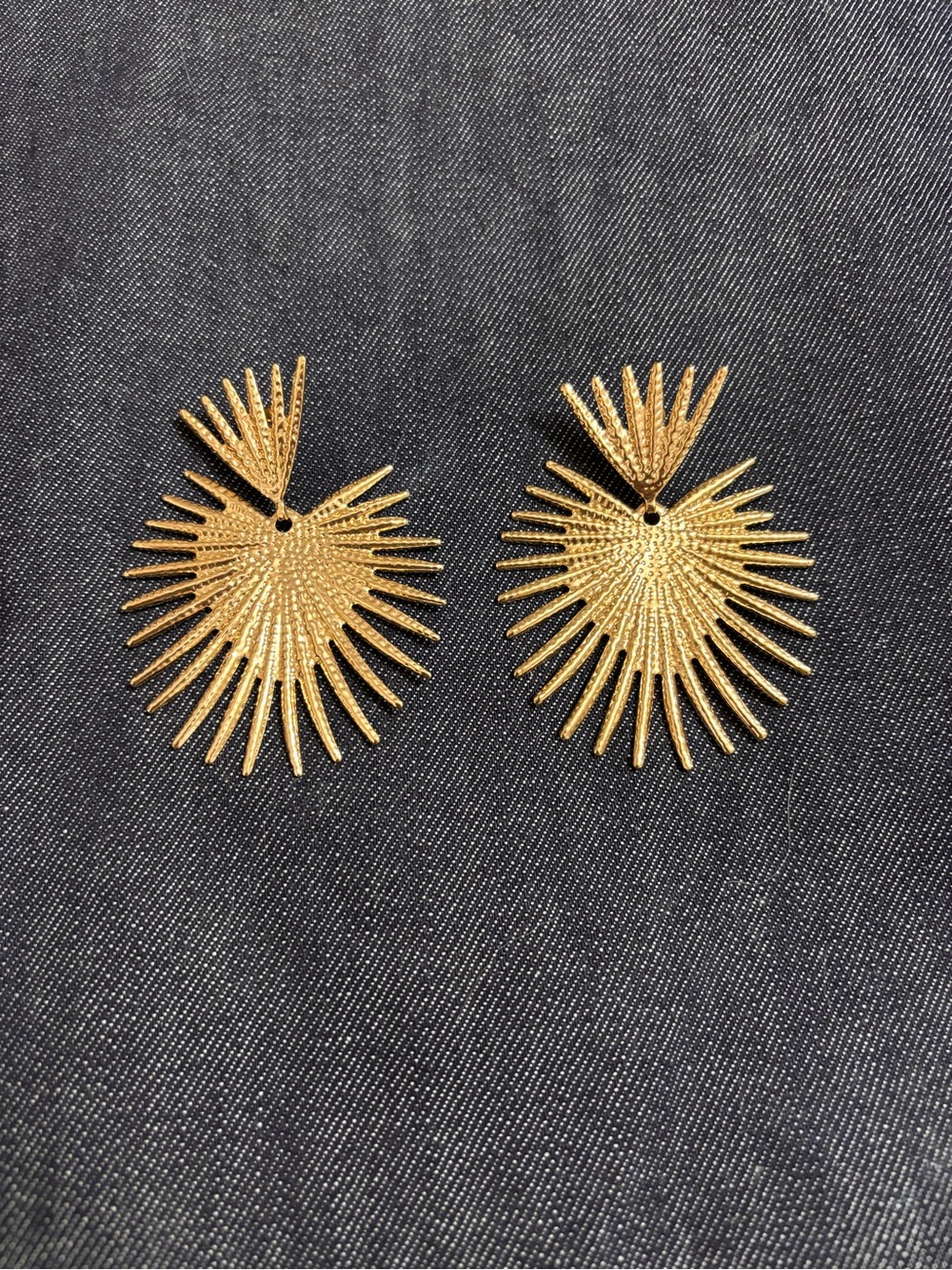 Gold Sunburst Drop Earrings - Women Jewelry